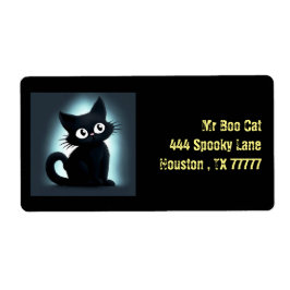 Schattige Boo Black Cat Halloween Retouradres Etiket