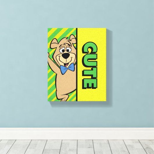 Schattige Boo-Boo-Beer Canvas Afdruk (Insitu (Houten vloer))