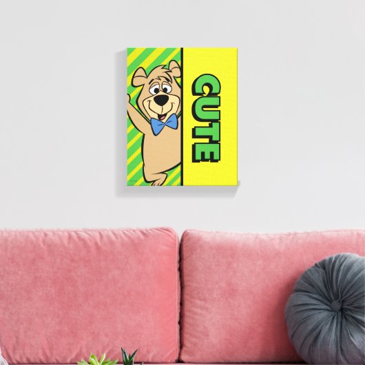 Schattige Boo-Boo-Beer Canvas Afdruk (Insitu (Woonkamer))