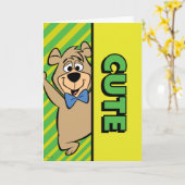 Schattige Boo-Boo-Beer Kaart (Gele Bloem)