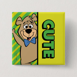 Schattige Boo-Boo-Beer Vierkante Button 5,1 Cm