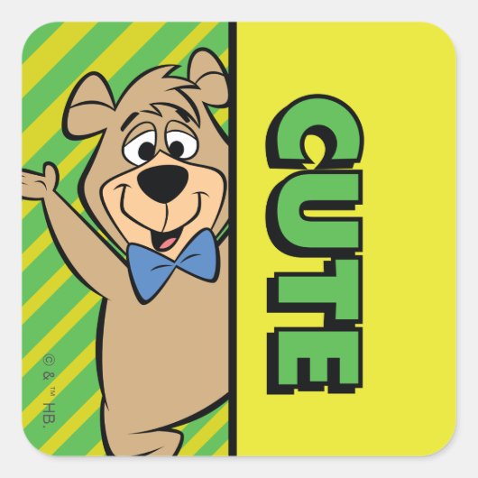 Schattige Boo-Boo-Beer Vierkante Sticker (Voorkant)