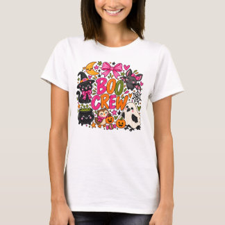 Schattige Boo Crew Halloween Dieren Spoky Meisjesa T-shirt