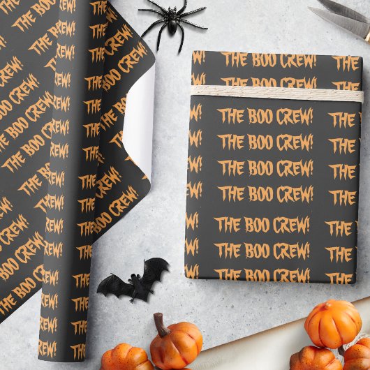 Schattige Boo Crew Spooktacular Pumpkin Halloween Cadeaupapier