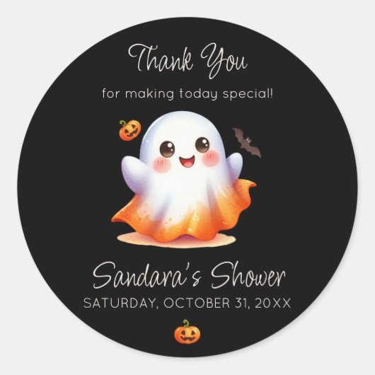 Schattige Boo Ghost-Baby shower Ronde Sticker (Voorkant)