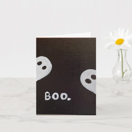 Schattige Boo Ghosts Halloween Wenskaart Kaart (Kleine Plant)