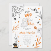 Schattige Boo Halloween oranje baby shower Kaart (Voorkant)