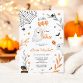 Schattige Boo Halloween oranje baby shower Kaart