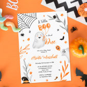 Schattige Boo Halloween oranje baby shower Kaart
