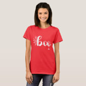 Schattige "Boo" Halloween-script met Spider en Web T-shirt (Voorkant volledig)