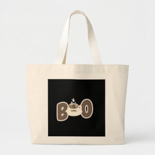 Schattige Boo Koffie Halloween Grote Tote Bag