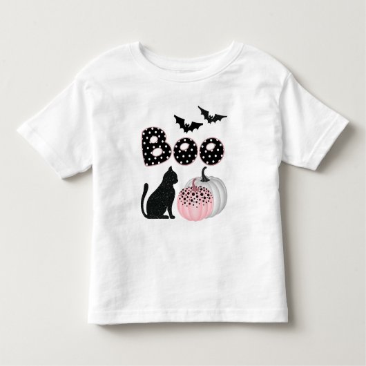 Schattige Boo! Roze pompoen Halloween Kinder Shirts (Voorkant)