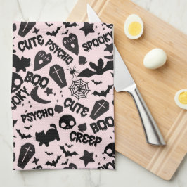 Schattige Boo Spooky Psycho Pink Fun Halloween Theedoek