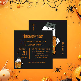 Schattige Boo - Trick or treat Halloween Party Kaart