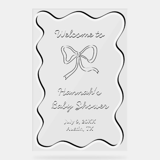 Schattige boog Baby shower welkomstbord acryl Acryl Bord (Voorkant)