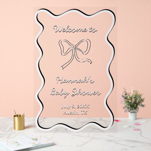 Schattige boog Baby shower welkomstbord acryl Acryl Bord (Huwelijk)