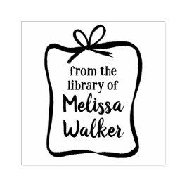 Schattige boog lint Lijst CUSTOM Uw eigen tekst to Rubberstempel