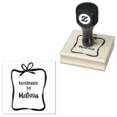 Schattige boog lint Lijst CUSTOM Uw eigen tekst to Rubberstempel (Gestempeld)