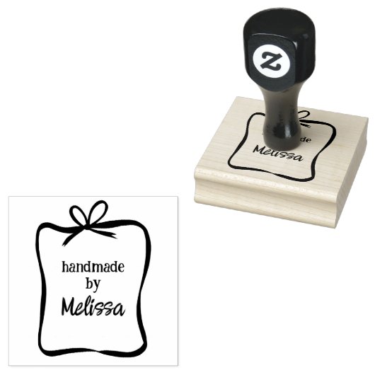 Schattige boog lint Lijst CUSTOM Uw eigen tekst to Rubberstempel (Gestempeld)