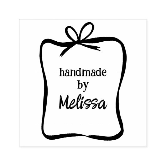 Schattige boog lint Lijst CUSTOM Uw eigen tekst to Rubberstempel (Afrduk)