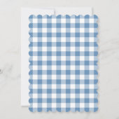 Schattige boog pastel blauw & wit gingham check pa kaart (Achterkant)