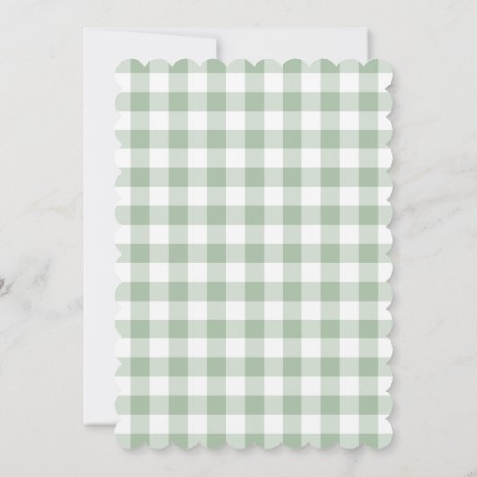 Schattige boog pastel groen wit gingham check patr kaart (Achterkant)