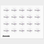 schattige boom paarse lovebirds bruiloft gunst sti ronde sticker (Vel)