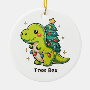 Schattige Boom Rex Kerstmis Dinosaurus T Rex Kerst Keramisch Ornament