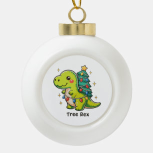 Schattige Boom Rex Kerstmis Dinosaurus T Rex Kerst Keramische Bal Ornament