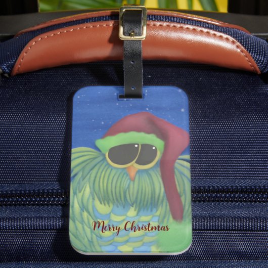 Schattige boomgaard met Santa Hat Bagagelabel (Voorkant Insitu 2)