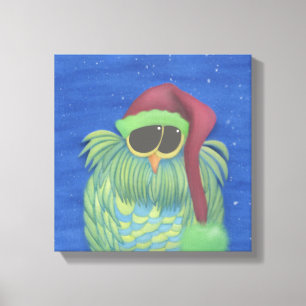 Schattige boomgaard met Santa Hat Canvas Afdruk