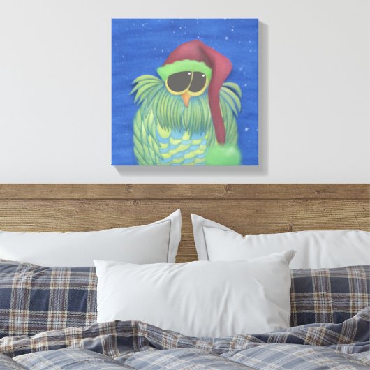 Schattige boomgaard met Santa Hat Canvas Afdruk (Insitu (Slaapkamer))