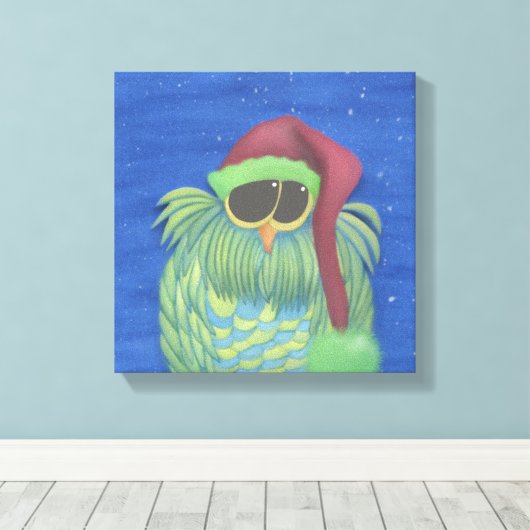 Schattige boomgaard met Santa Hat Canvas Afdruk (Insitu (Houten vloer))