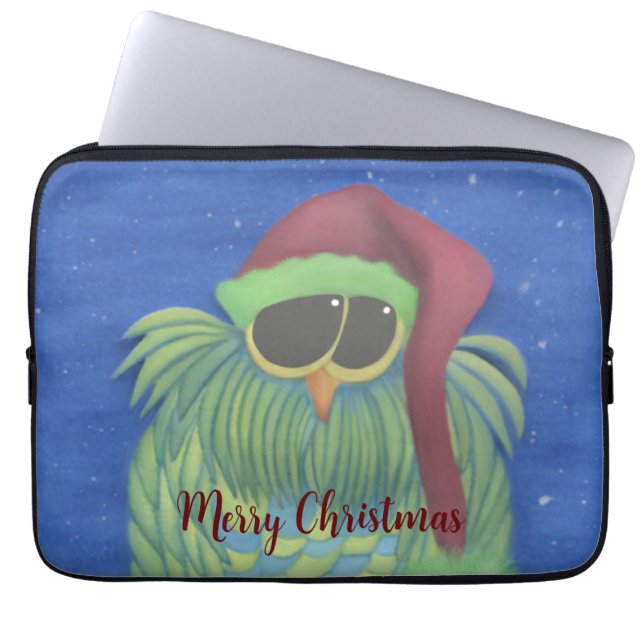 Schattige boomgaard met Santa Hat Laptop Sleeve (Voorkant)
