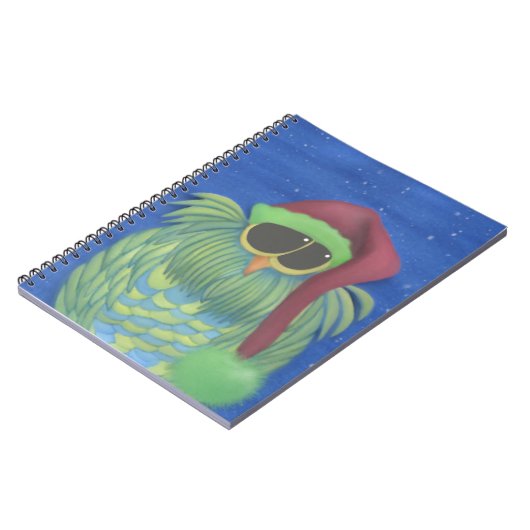 Schattige boomgaard met Santa Hat Notitieboek (Linkerzijde)