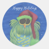 Schattige boomgaard met Santa Hat Ronde Sticker (Voorkant)