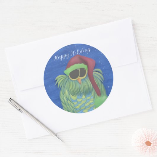 Schattige boomgaard met Santa Hat Ronde Sticker (Envelop)