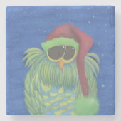 Schattige boomgaard met Santa Hat Stenen Onderzetter (Voorkant)