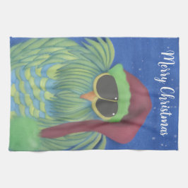 Schattige boomgaard met Santa Hat Theedoek