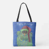 Schattige boomgaard met Santa Hat Tote Bag (Achterkant)