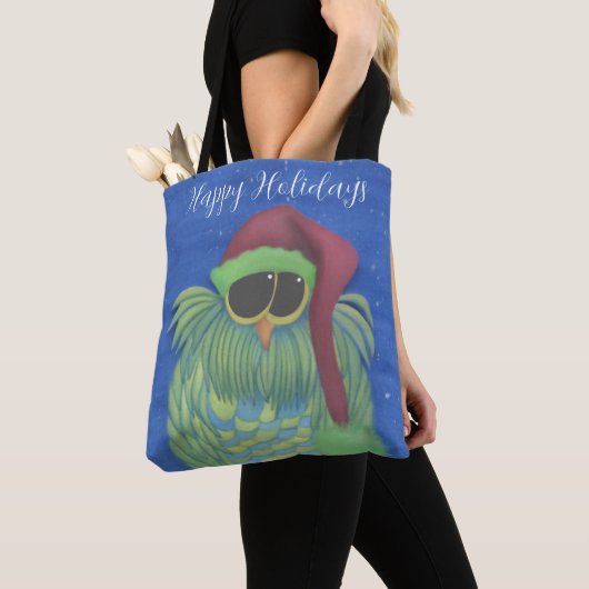 Schattige boomgaard met Santa Hat Tote Bag (Dichtbij)