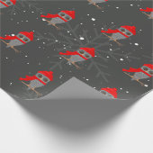 Schattige boomkor op vertakking als kerstkerstmis cadeaupapier (Hoek)