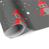 Schattige boomkor op vertakking als kerstkerstmis cadeaupapier (Rol Hoek)