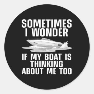 Schattige bootkunst voor mannen vrouwen bootkapite ronde sticker