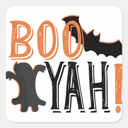 schattige booyah halloween vierkante sticker (Voorkant)
