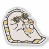 Schattige Booz Season komt uit voor Ghost Hallowee Sticker (Voorkant)