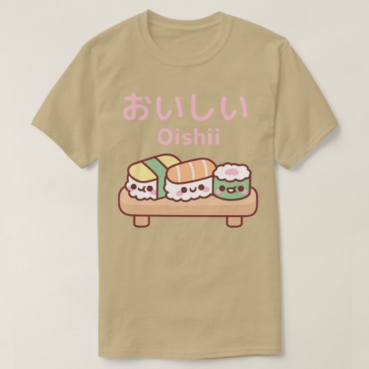 Schattige Bord van Japans Sushi Oishii 1 T-shirt (Design voorkant)