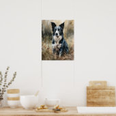 Schattige Border Collie Dog Art Print Poster (Keuken)