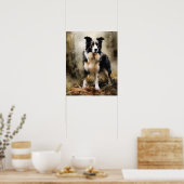 Schattige Border Collie Dog Art Print Poster (Keuken)