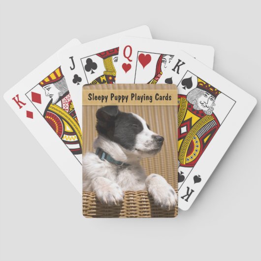 Schattige Border Collie Heeler Sleepy Puppy Speelkaarten (Achterkant)